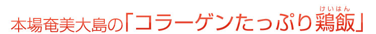 本場奄美大島の「コラーゲンたっぷり鶏飯（けいはん）」